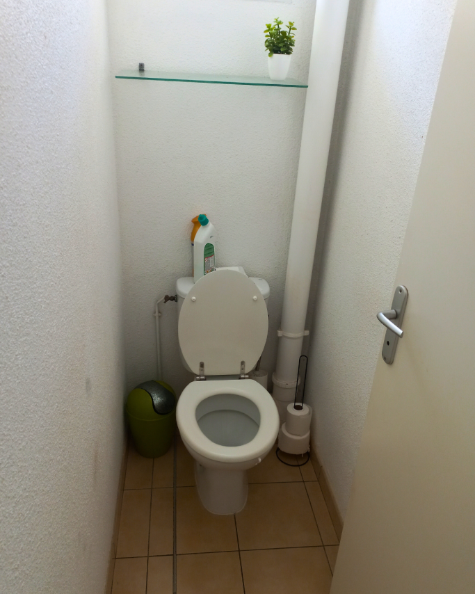 Toilettes avant transformation Petites toilettes avant rénovation et home staging